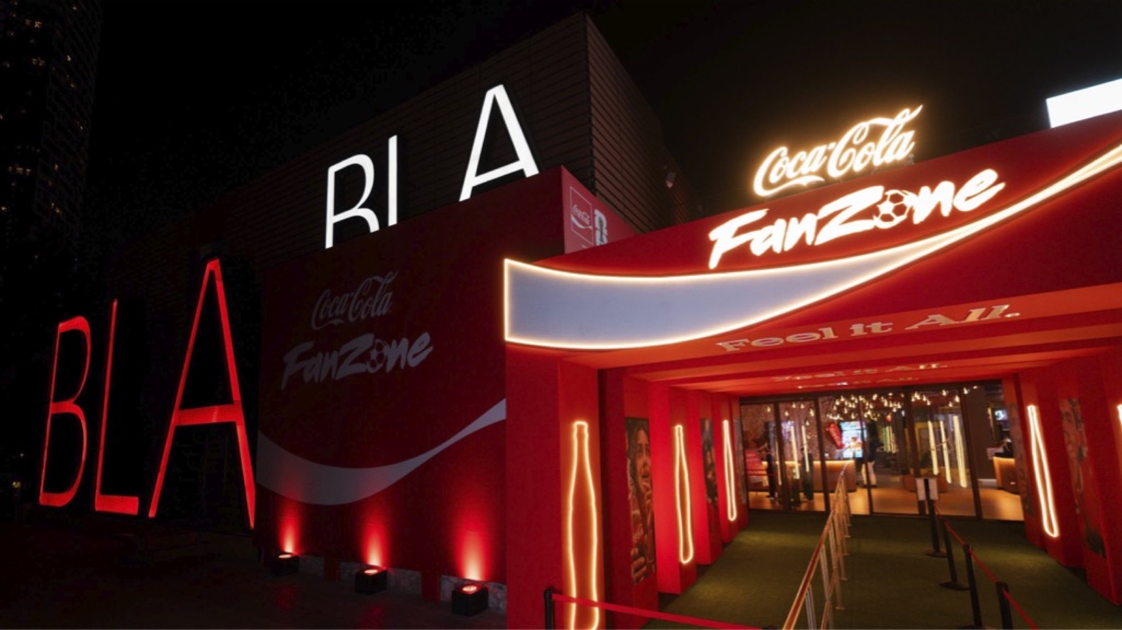 Coca-Cola Fan Zone entrance at Bla Bla Dubai